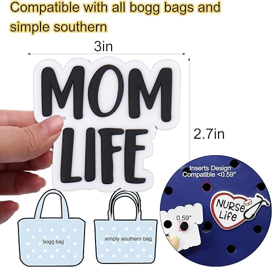 FLICK ART Beach Bogg Bag Accessories Set - Bogg Bag Charms，Rubber Beach Tote Bag Phone Holder,Key Holder for Waterproof Travel Bogg Bag Compatible with Various Bogg Bag Size,for Sports Beach Coral2