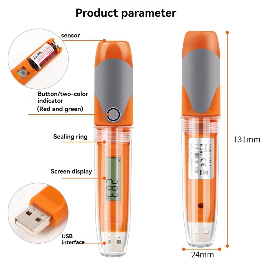RC-51H rejestrator danych USB do pomiaru temperatury i wilgotności 32000 punktów o dużej pojemności rejestrator temperatury i wilgotności