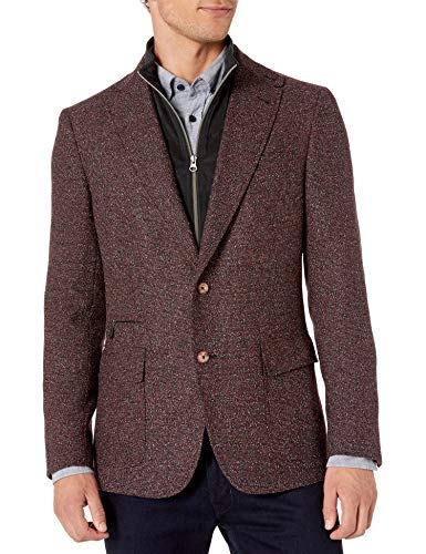 Robert Graham Men's Downhill Woven Sportcoat Donegal, Red, 38
