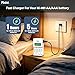 DMK POWER 4-Pack 2800mAh AA Rechargeable Batteries + 4-Slot LCD Fast Intelligent Charger & 1m Power Cord, 1.2V Ni-MH High Capacity Double A Battery Pack for Controller Camera Speedlite Toys Torch