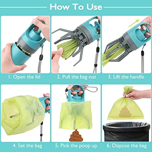 petizer Portable Dog Poop Scooper, Sanitary Dog Waste Picker Upper with Bag Dispenser, Convenient Pet Waste Cleaner for Dog Walkers, Attachable to Dog Leash, Harness or Waist, with 15 Bags Attachment petizer Portable Dog Poop Scooper, Sanitary Dog Waste Picker Upper with Bag Dispenser, Convenient Pet Waste Cleaner for Dog Walkers, Attachable to Dog Leash, Harness or Waist, with 15 Bags Attachment