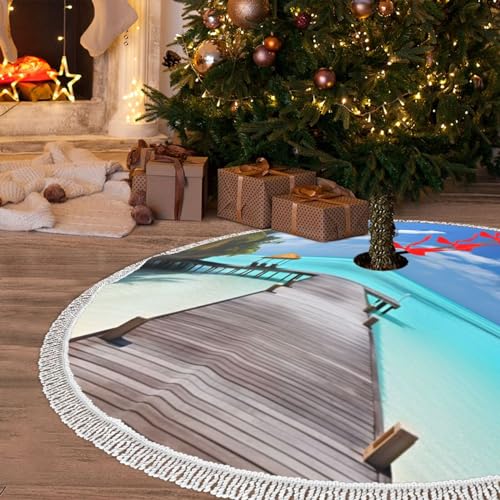 Jupe de sapin de Noël 122cm imperméable style rustique Maldives - 2