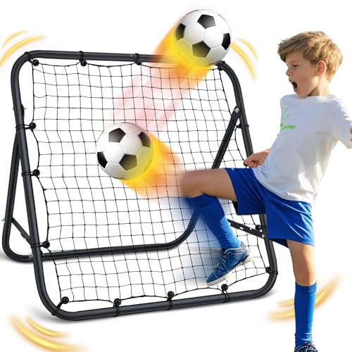 MoKo Soccer Rebounder, Quick-Switch Angle Soccer Rebounder Net, Portable & Easy Setup Rebound Net Football Training Gifts, Aids & Equipment at Backyard, Lawn, Park for Kids, Teens & Adults