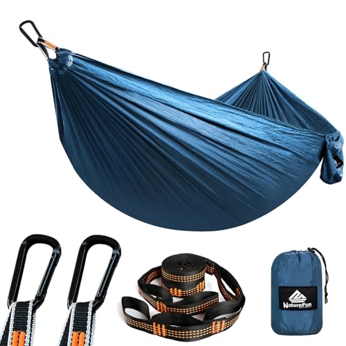 Naturefun Ultralight Travel Camping Hammock 300 kg Load Capacity, Parachute Nylon Breathable Quick â€¦ – Miniatur