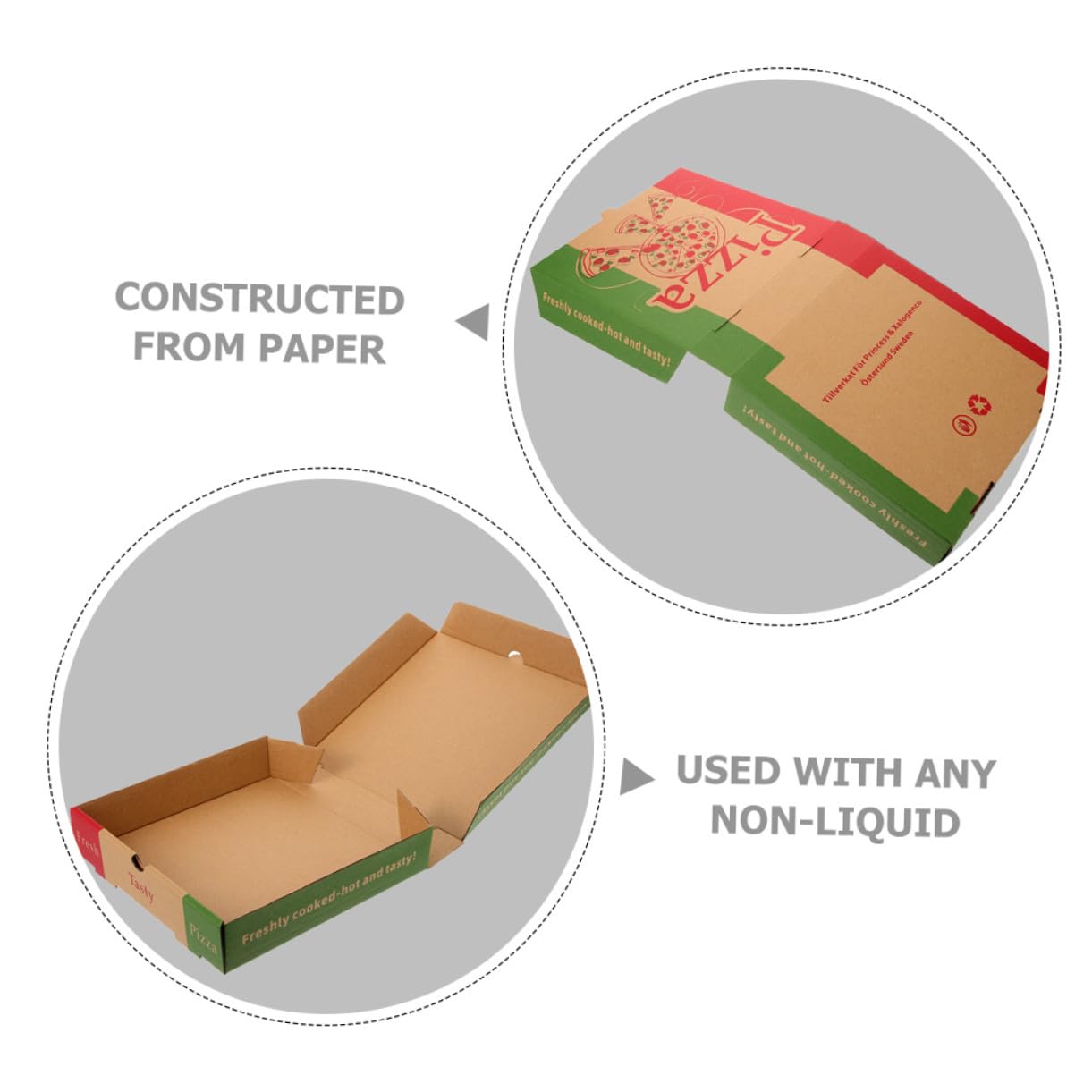 Mikinona 10 pezzi Pizza Carta Alimentare Contenitori per Asporto e Conservazione Pizze Resistente e Sicuro per Contatto Diretto con Alimenti