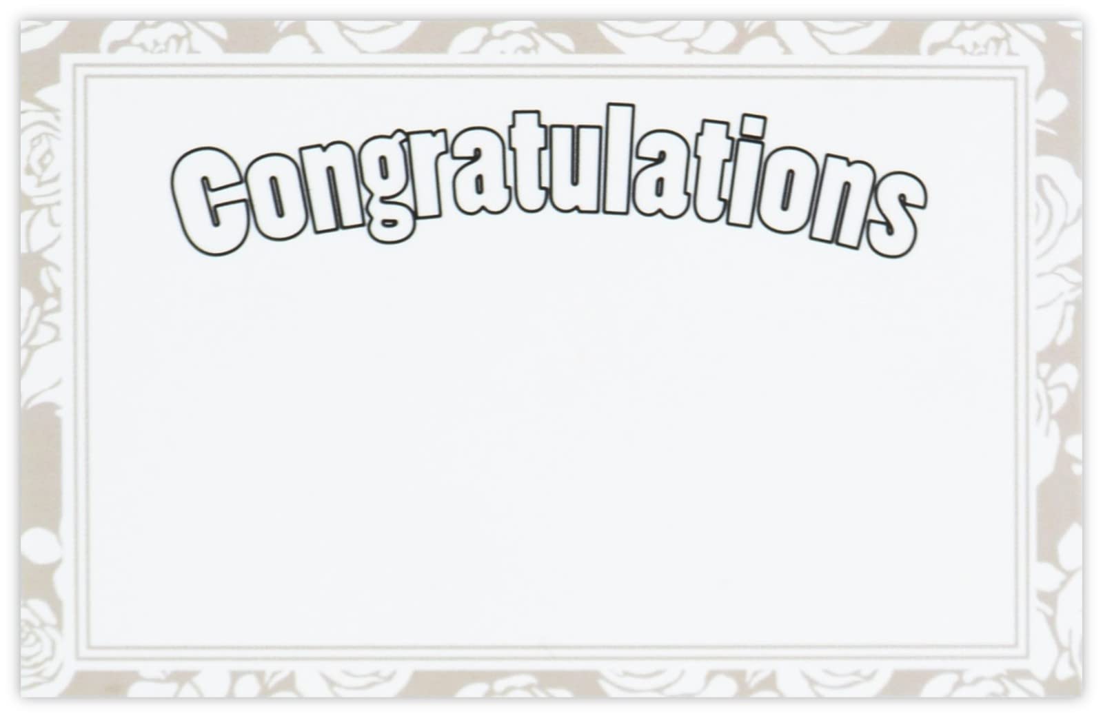 celloexpress Congratulations (White) Flower Message Cards - 60mm x 90mm - Everyday Occasions Florist Card Gift Notes (Pack of 50)