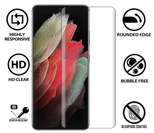 Image of OCTRIX Tempered Glass Design for samsung S21 ultra Advanced Border Less Full Edge to Edge 3D Curved UV Screen Protector and Easy Installation Kit (Pack of 1)- By Blackwik
