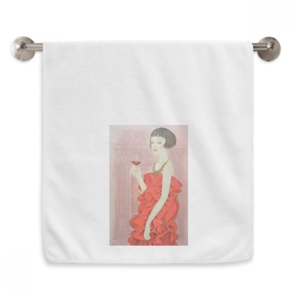 Peinture diadème serviette moelleuse blanche 13x29 pouces pour douche et toilette