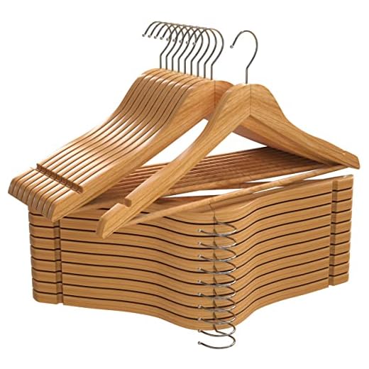 Utopia Home Premium Wooden Hangers 20 Pack - Durable & Slim Coat Hanger - Suit Hanger with 360-Degree Rotatable Hook - Wood Hangers with Shoulder Grooves (Natural Color)