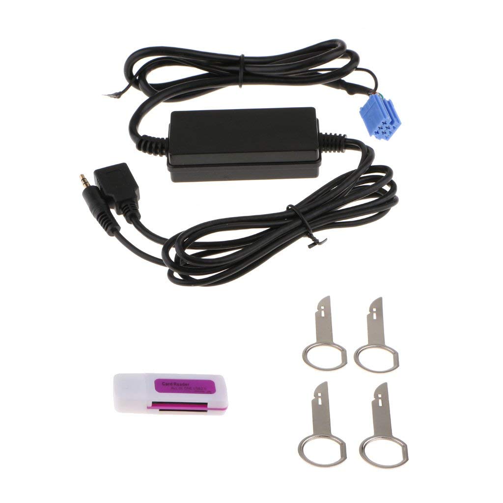 Câble Audio Universel USB AUX 3,5 mm avec Lecteur de Carte pour Voiture