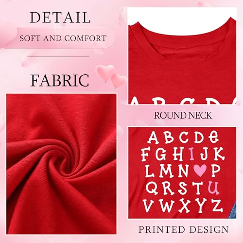 Image of Ithalt Kids Valentine Shirt Girls Valentines Shirts Cute Heart Graphic Long Sleeve Tee Tops 4-14y