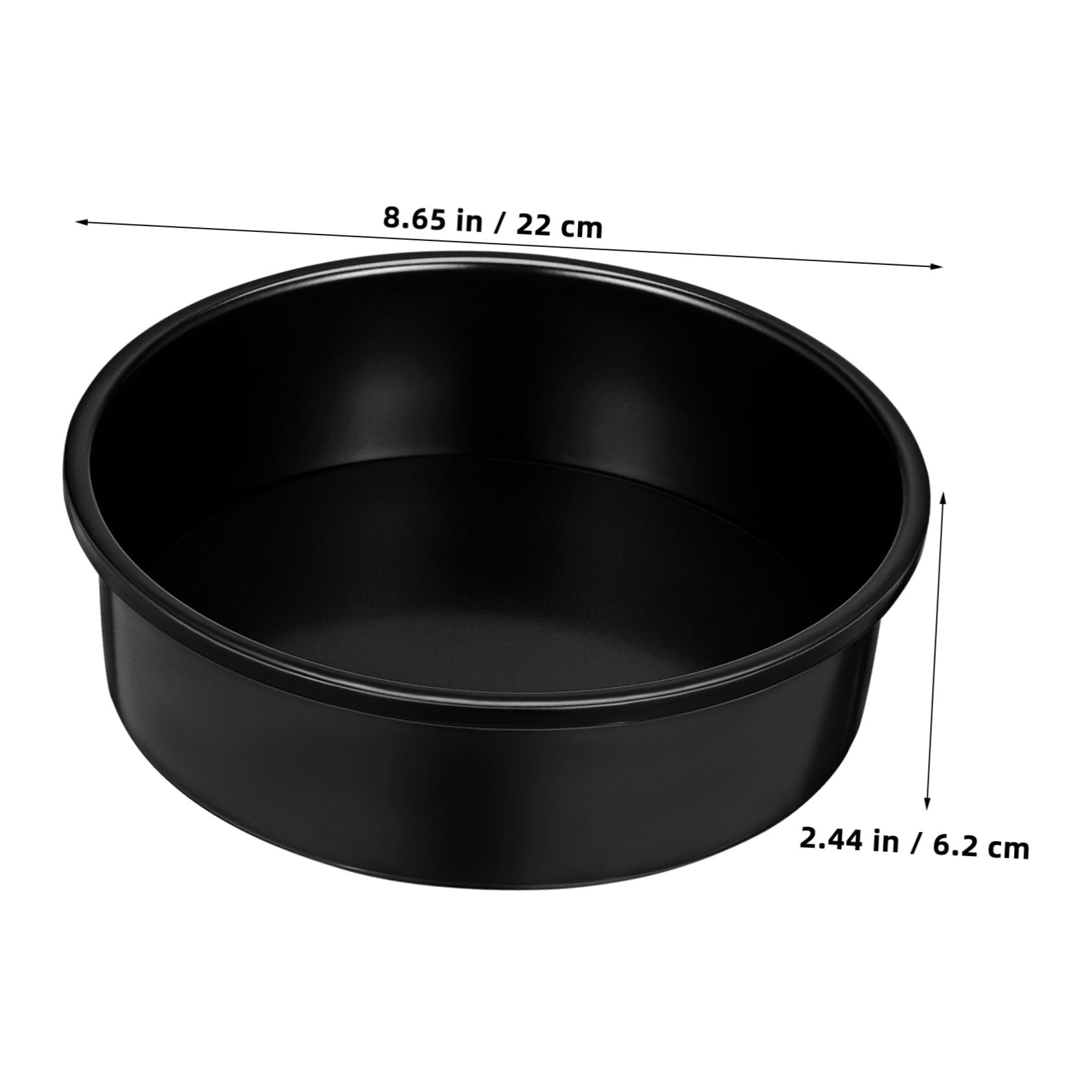 VALICLUD 3 Moldes Redondos para Pastel de 20cm en Acero al Carbono Negro | Incluye 100 Hojas de Papel Pergamino Blanco, Pack de 3 Piezas, Uso para Aniversarios y Cumpleaños