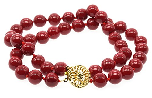 Preisvergleich Produktbild Schmuckwilli Muschelkernperlen Perlenarmband Perlen Armband 2-reihig rot Hochwertige 20cm mb0044-20 (8mm)