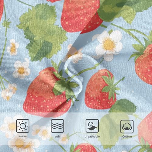 Wusikd Strawberries Green Girls' Underwear Cotton Leaves Flowers Girls Briefs Soft Toddler Underwear 2T3