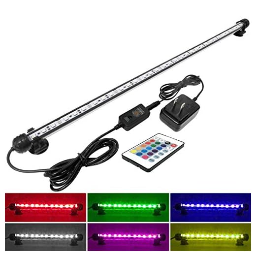 MingDak Fish Aquarium Tank Light - Aquarium Background Light,Wireless Remote Control,RGB Colored Changing, Underwater Submersible LED Light (Upgraded 23 inches-)