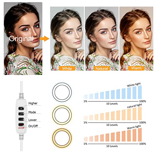 Image of 8 inch Desk Ring Light with Stand, Adjustable Zoom Lighting for Computer | Circle Light for Video Conference, Zoom Calls, Virtual Meeting, Video Recording, Streaming, Podcast, Webcam