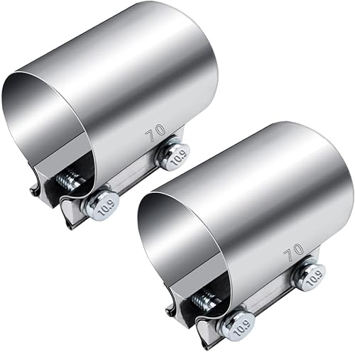 Miniatura 6 de Dianrui 2 abrazaderas de acero inoxidable para junta a tope de 1.75 pulgadas, abrazadera de ensanchamiento universal de 1.75 pulgadas para sistema