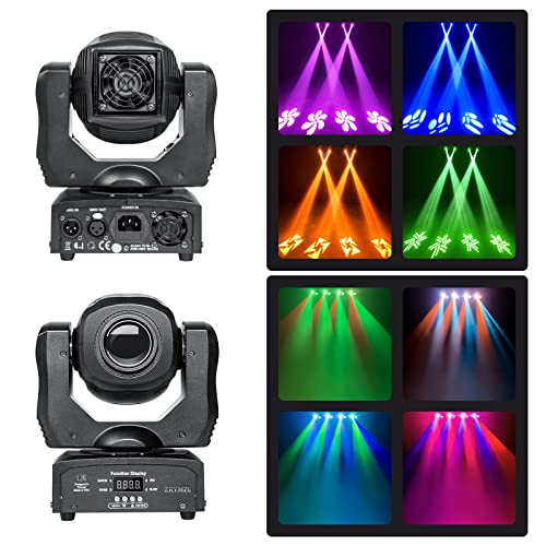 Image of ZKYMZL LED Moving Head DJ Light 80W Stage Lighting 8 Gobos 8 Colors & 8 Half Colors with DMX512 Control 9 /11 Channels - LED Strobe Lights Disco Lights for Parties Wedding Club,Corded Electric,Black
