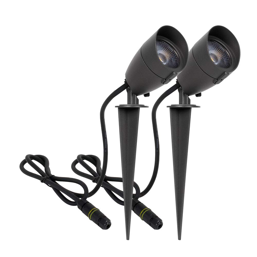Buy Garden Spotlight Set of 2, DAWALIGHT Outdoor Garden Spike Lights Mains Powered 6W 3000K Warm