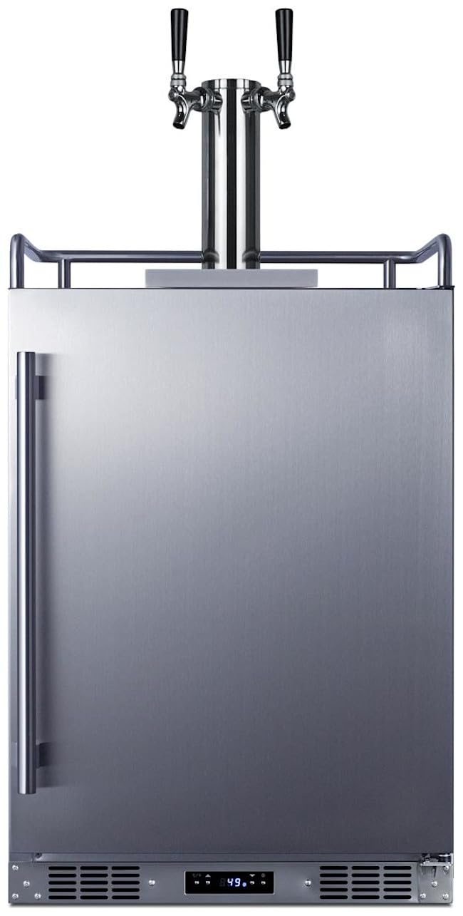 Summit 24" Outdoor Wine & Beer Kegerator, Dual Tap, Weatherproof, Beer And Wine Dispenser, Stainless Steel - Sbc683ostwinbw on Fridge.com - View 2