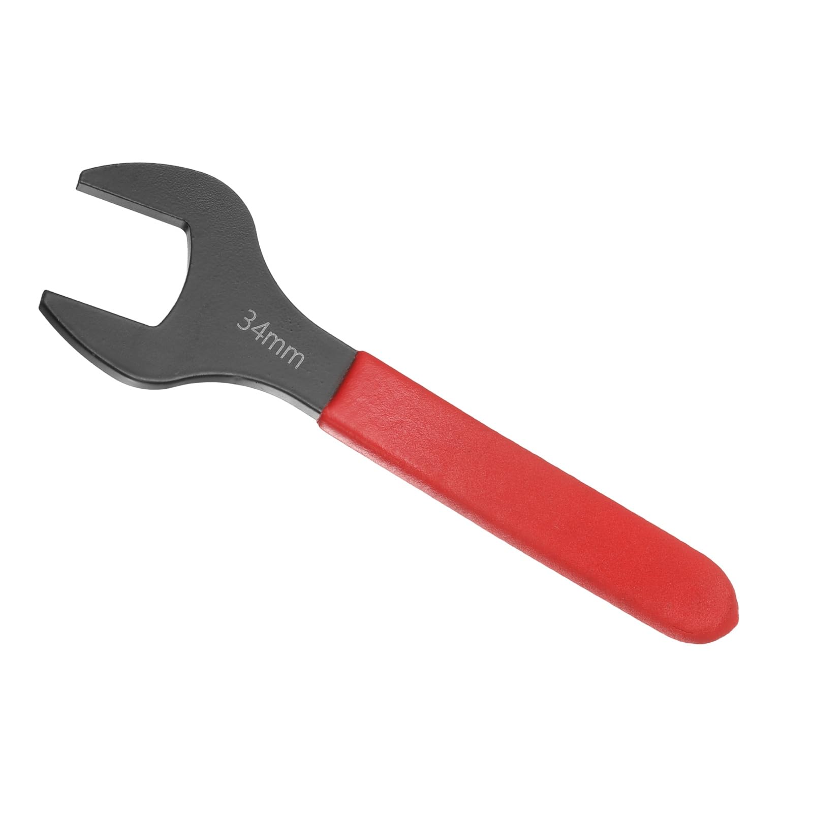 Awclub 34mm Open End Wrench, 15 Degree Offset Thin U-Shaped Spanner with Red Shank, Black Finish for Automotive Repair & Furniture Assembly