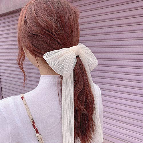 Women Large Bow Hairpin Chiffon Mesh Big Bowknot Ribbon Hairband Clip Lady Girls Spring Hair Accessory image 3
