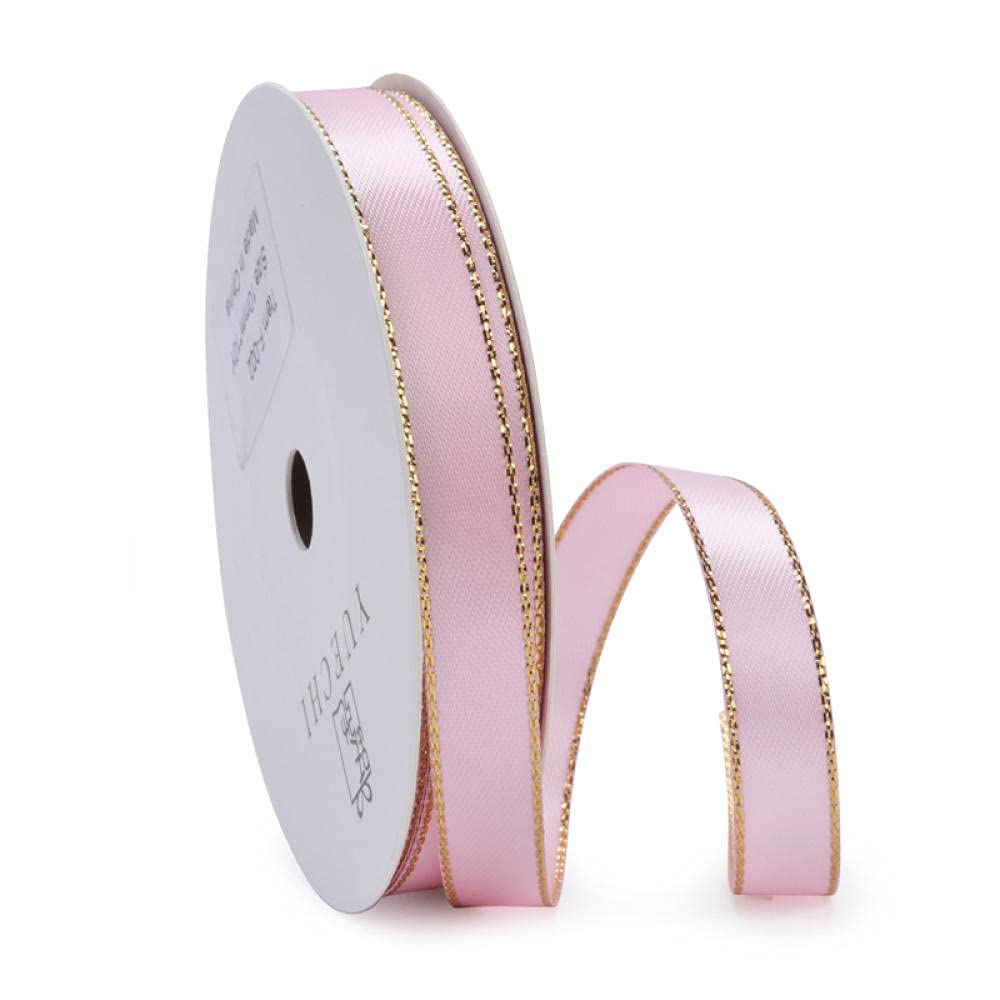 Ribbons For Gift Wrapping Ribbon For Fabric Satin Ribbons Golden Side Faborek Ciasto Pieczenie Dekoracyjne Wstążka Prezent Prezent Opakowanie Wstążka Webbed Handmade Diy Materiał Wstążka-Wiśniowy Pros