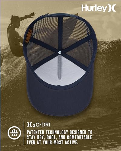 Image of Hurley Mens Trucker Hat - Flexible Quick Dry Fairway Mesh Trucker Hat for Men with Snapback Closure - Classic Mens Caps