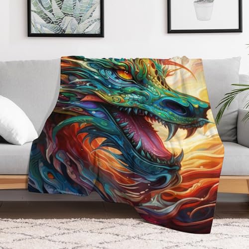 Couverture lit dragon flanelle douce pour canapé et bébé - 3