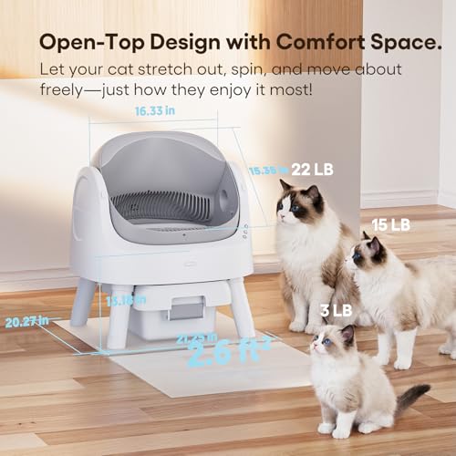 Self Cleaning Cat Litter Box, Automatic Litter Box for Multiple Cats, Integrated Safety Protection with Open-Top Design - Image 3