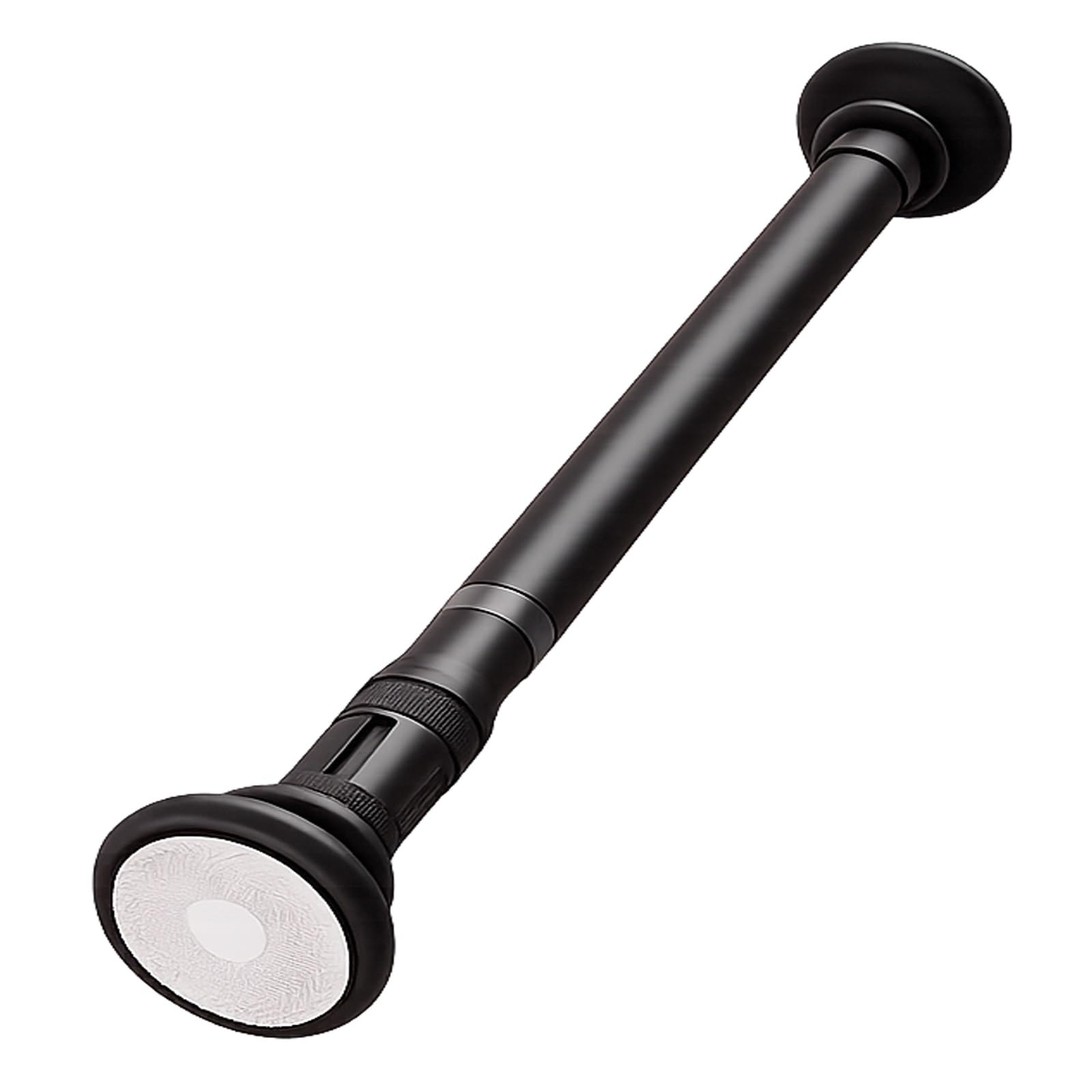 No Drill Tension Curtain Rod, Knob Lock, Stainless Steel Shower Curtain Rod, Nonslip for Cabinet Closet Bathroom(Black,160-260cm/62-102in)