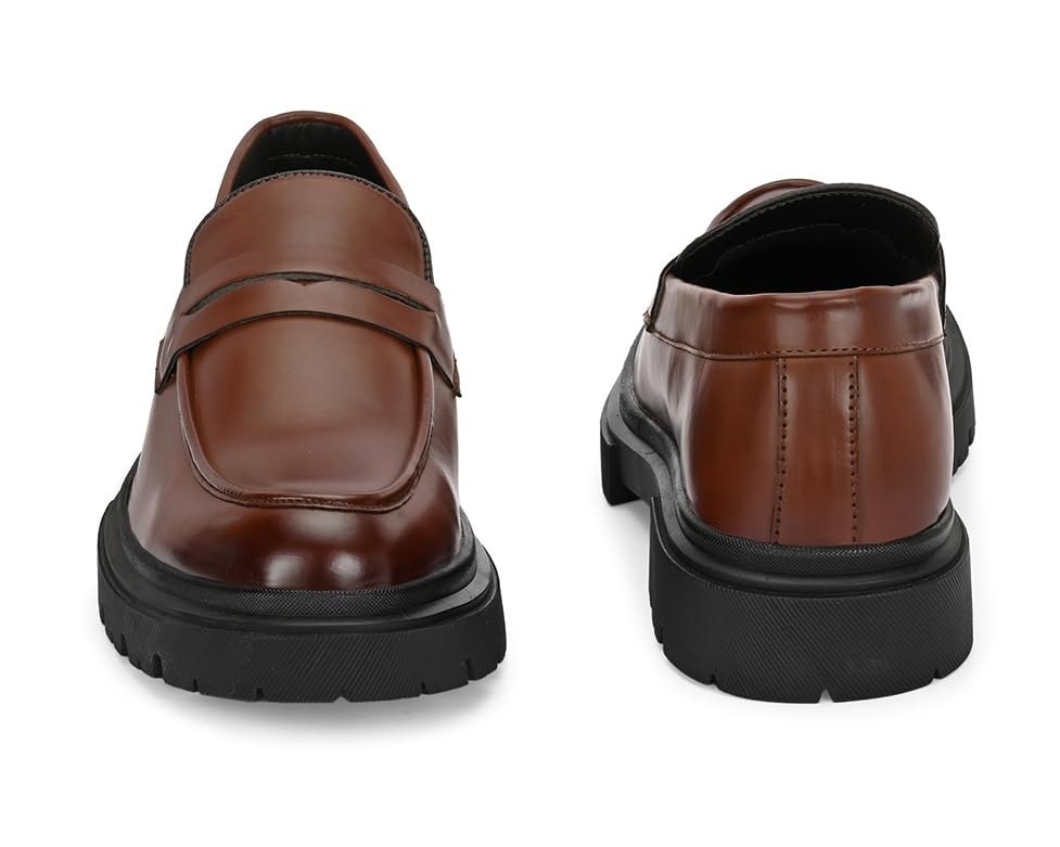 Image of MASSARI Premium Vegan Leather Upper Loafers for Men | Chunky Sole Formal Loafers
