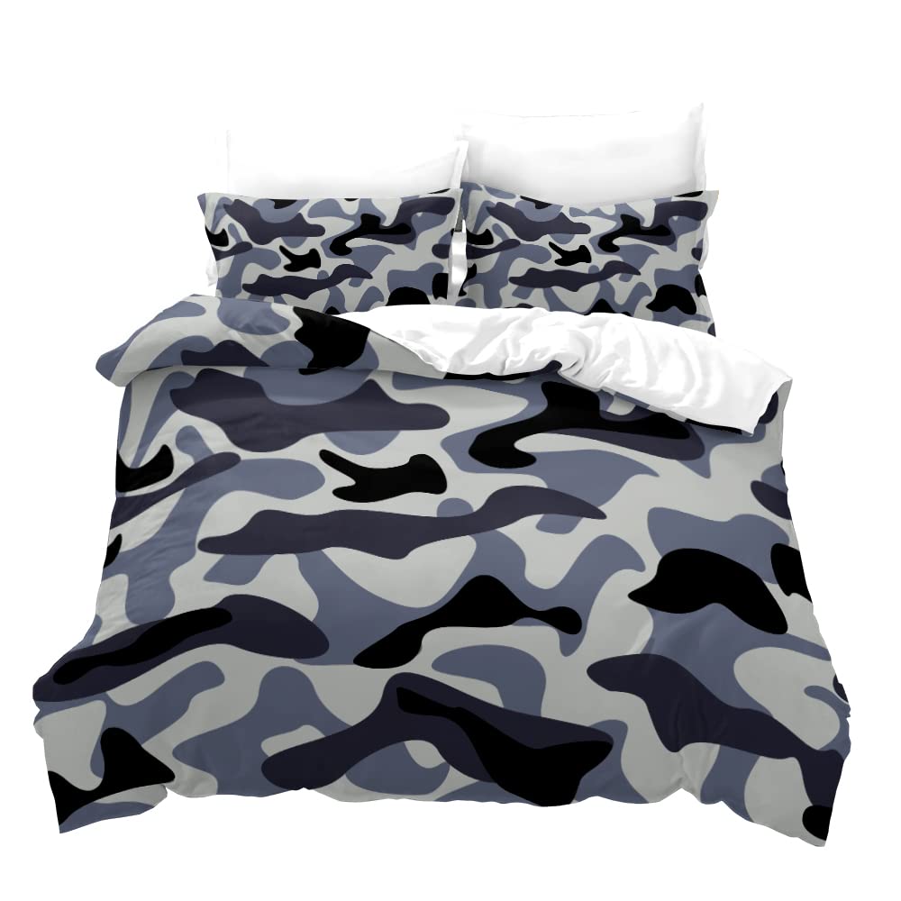 Housse de couette 230 x 200 cm bleu en microfibre premium de haute densité