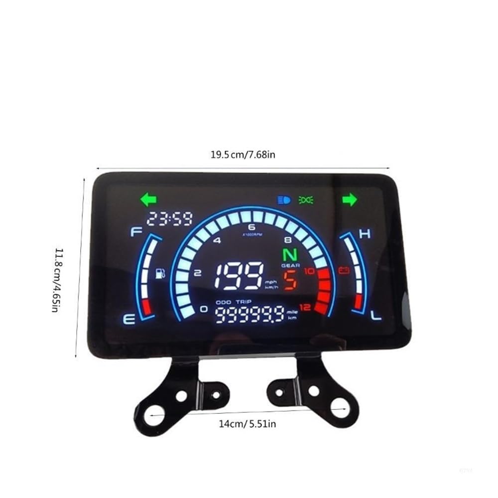 Digital Speedometer Dashboard Suitable Fit for 150 3.0 12V Waterproof Motorcycle Instrument Cluster LED Tachometer