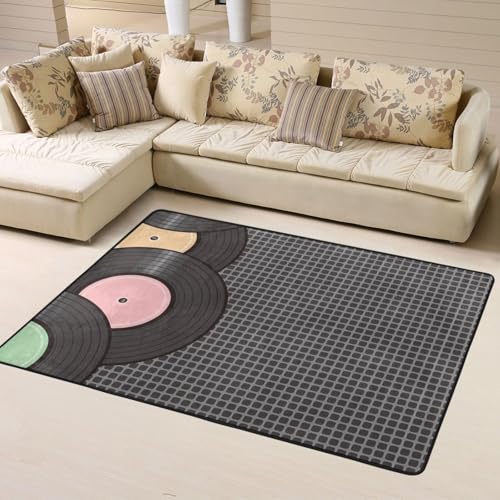 Alfombras de vinilo para decoración de sala de estar, alfombras lavables suaves para dormitorio, alfombra interior antideslizante para dormitorio, sala de estar, 63 x 48 pulgadas