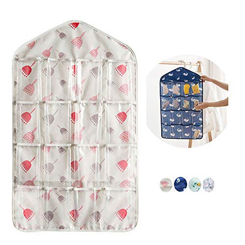 whatUneed - 16 Bolsillos para Colgar Bolsas de Almacenamiento, Armario, Puerta Transparente, para la Pared, baño, Ropa Interior, Calcetines, Joyas, Sujetadores, organizadores