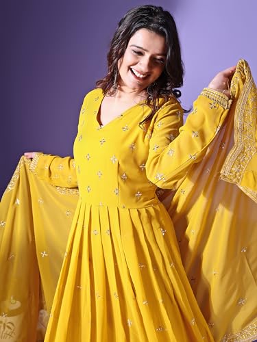 Image of Fashion Basket Faux Georgette Sequins Anarkali Dress for Women