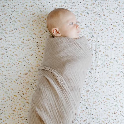 Image of Little Unicorn Muslin Swaddle Blanket for Newborns & Infants | Soft & Breathable Fabric | Baby Blanket for Swaddling, Nursing, Shower Gifts (Driftwood)