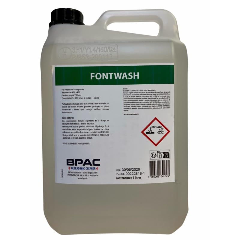 Detergent fontaine de lavage BPAC Fontwash 5 L élimine graisse et huile mécanique