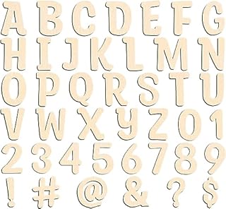 168Pcs Wooden Letters for Crafts 25mm Unfinished 1 inch Wooden Alphabet Letters Numbers Symbol Small Wood Capital Letter for Children's Names Kids Scrabble Learning Painting Home Wall Decor