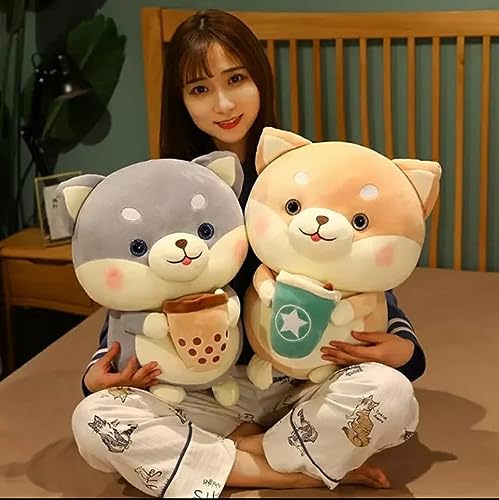 Image of Chubby Brown Bucket Squirrel Soft Toy, Cute Chipmunk Plush Teddy Stuffed Animal for Girls, Boys Kids, Birthday Gift, Nursery, Room Decor - 25 cm