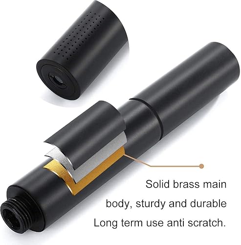 Miniatura 4 de KATAIS Varita de ducha 2 en 1 de color negro mate, cabezal de ducha negro de alto flujo, cabezal de ducha de mano de alta presión de latón macizo