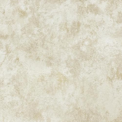World of Wallpaper Luxe Collection Concrete heavyweight Vinyl Modern Decorative Luxury Wallpaper - Beige/Gold