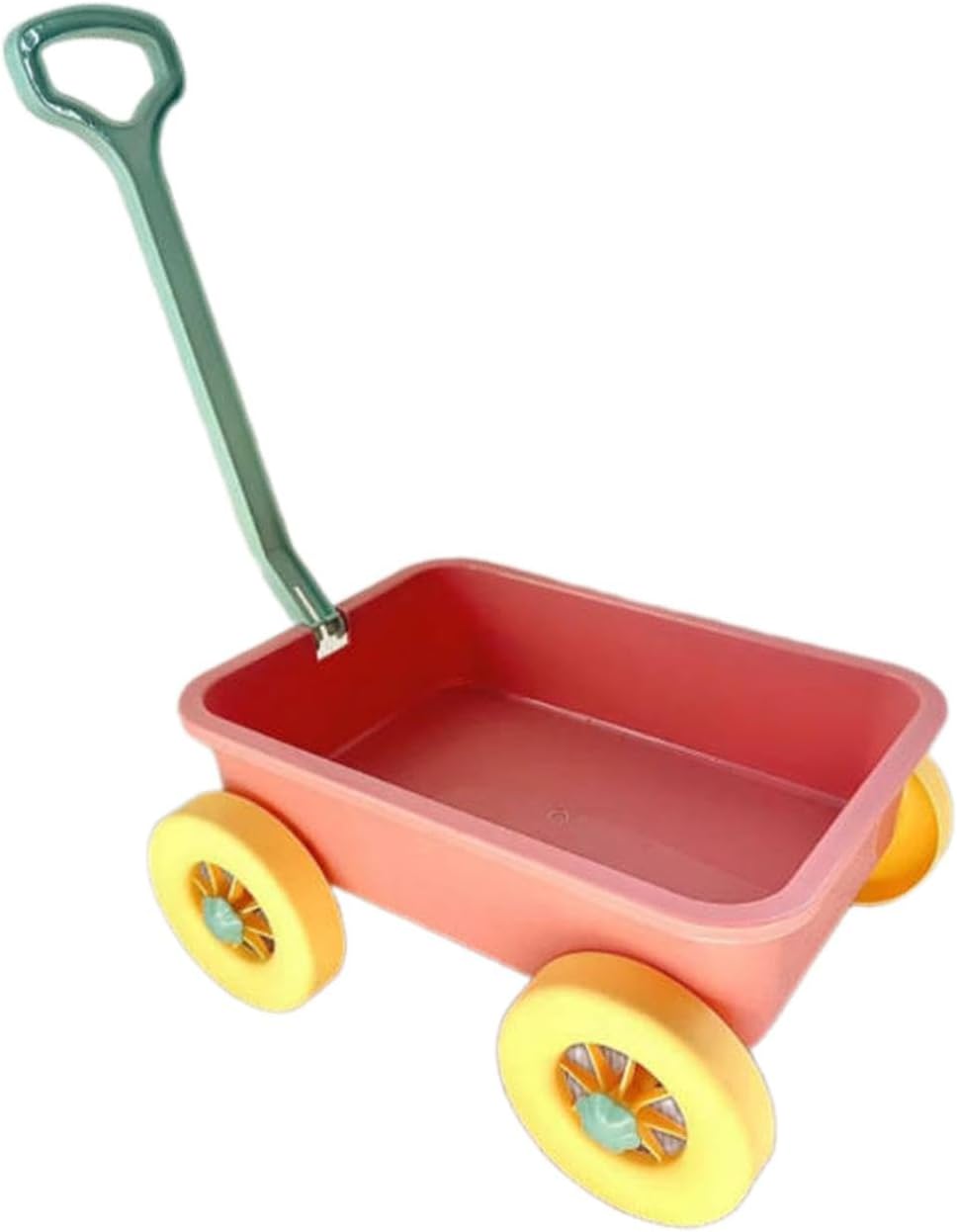 Pretend Play Wagon Kids Push Pull Wagon Beach Sand Cart Construction Vehicle PP Material Suitable Girls Backyard, Pink