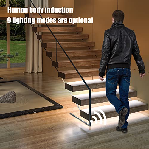 Superstairled Intelligent Motion Sensor Led Stair Lighting Complete Set Ssl-5616, 40 Inches Long Cuttable Led Strip Light For Indoor Led Stair Lights Led Step Lights (Cool White 6000K, 16 Stairs) #TOP4