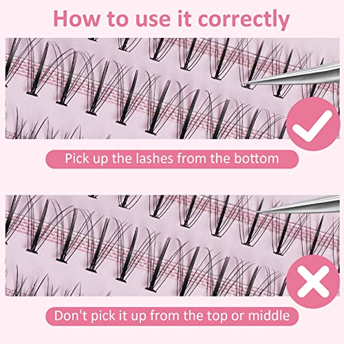 Mlen Diary 296Pcs Manga Individual Lash With Glue Anime Lash Clusters With Glue Eyelash Extension Natural Look 11-12-13Mm False Eyelashes 4 In 1 Wispy C Curl Cat Eye Mink Lashes Reusable #TOP5