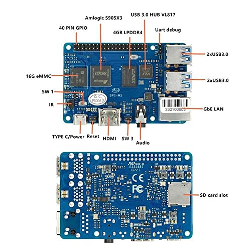 Image of Banana PI BPI M5 New Generation Single Board Computer Amlogic S905X3 Design