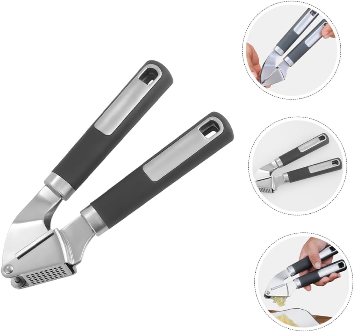 Manual Stainless Steel Garlic Press Tool Handheld Home Kitchen Garlic Crusher Suitable for Cooking Food Preparation