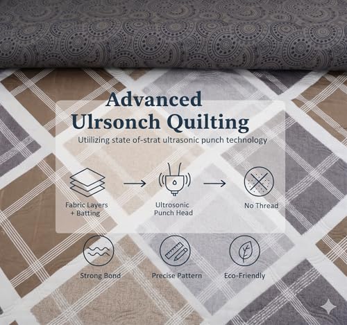 Image of IVAZA Luxury Ultrasonic Punch AC Comforter Blanket - Quilted Microfiber Floral Pattern, Lightweight Breathable All‑Season Blanket for Bedroom, Travel (Singled Bed,228x152 CM)