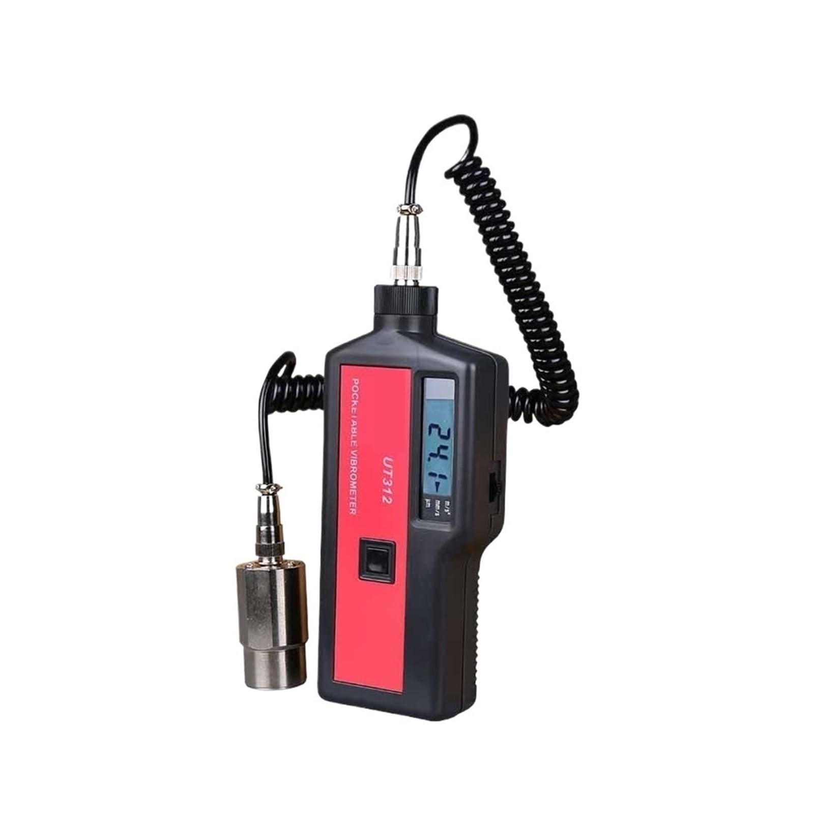 Vibrationsmesser, UT-312 Tragbarer LCD-Vibrationsanalysator-Tester Messgerät Vibrometer mit geteiltem Sensorsignalkabel und Sensor